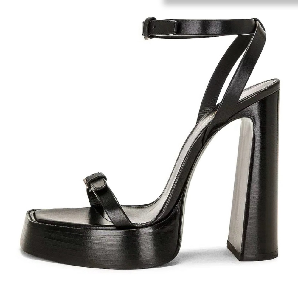 Yves Saint Laurent Black Platform Heels with Chunky Sole